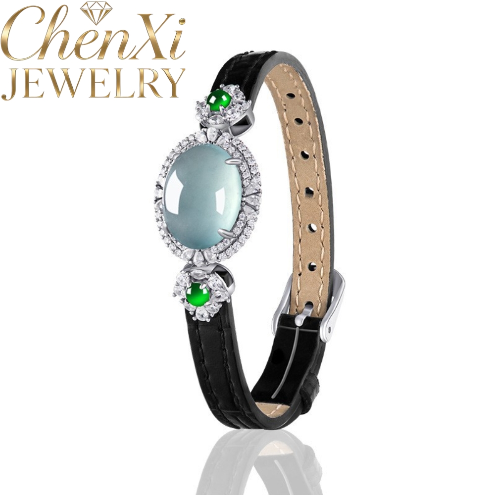 Fine Jewelry Watches Women - High-End Natural A-Grade Blue Water Jadeite