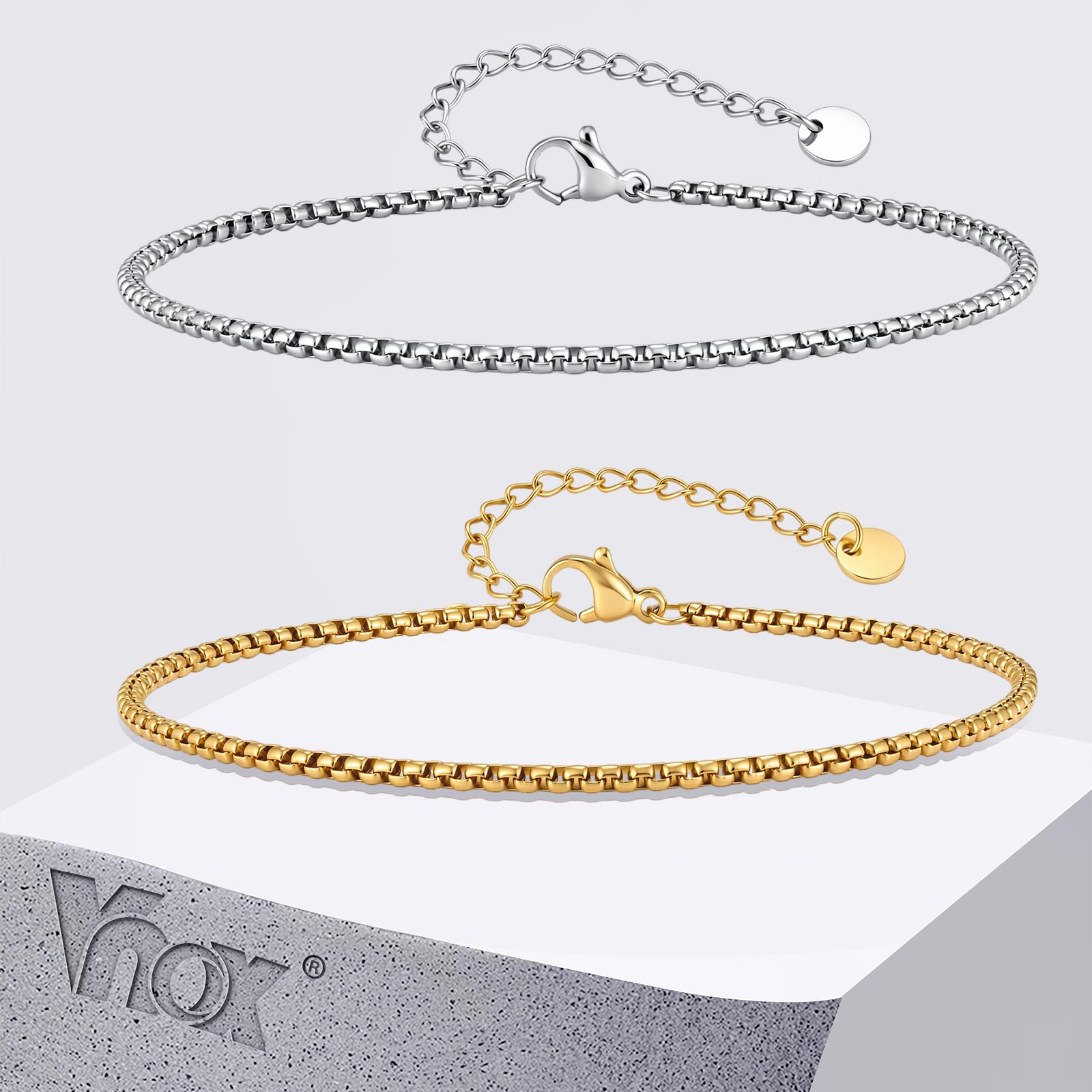Jc Jewelry & Watches - Vnox Stainless Steel Box Chain Link