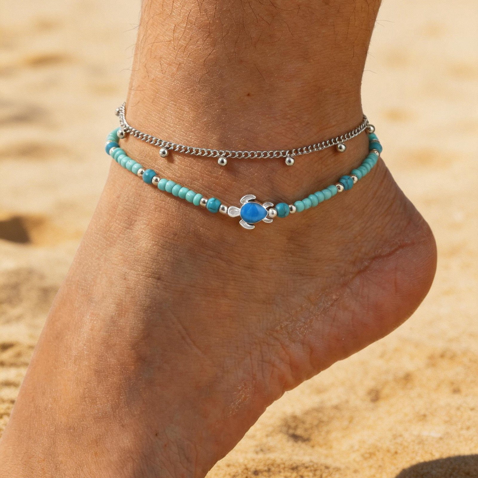 Jc Jewelry & Watches - Anklet Set Stainless Steel Layered Satellite