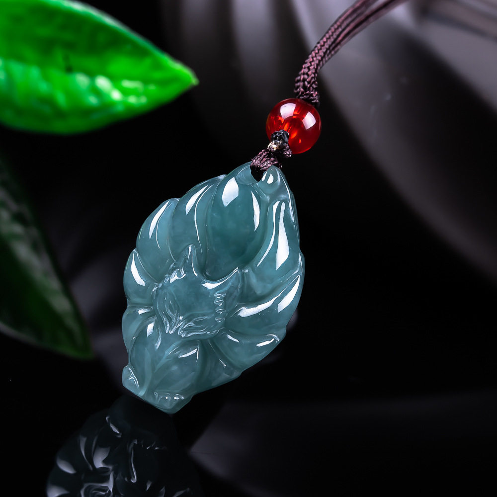 Jewelry & Watches Ltd - Natural Burmese Jadeite Fox Pendant Necklace