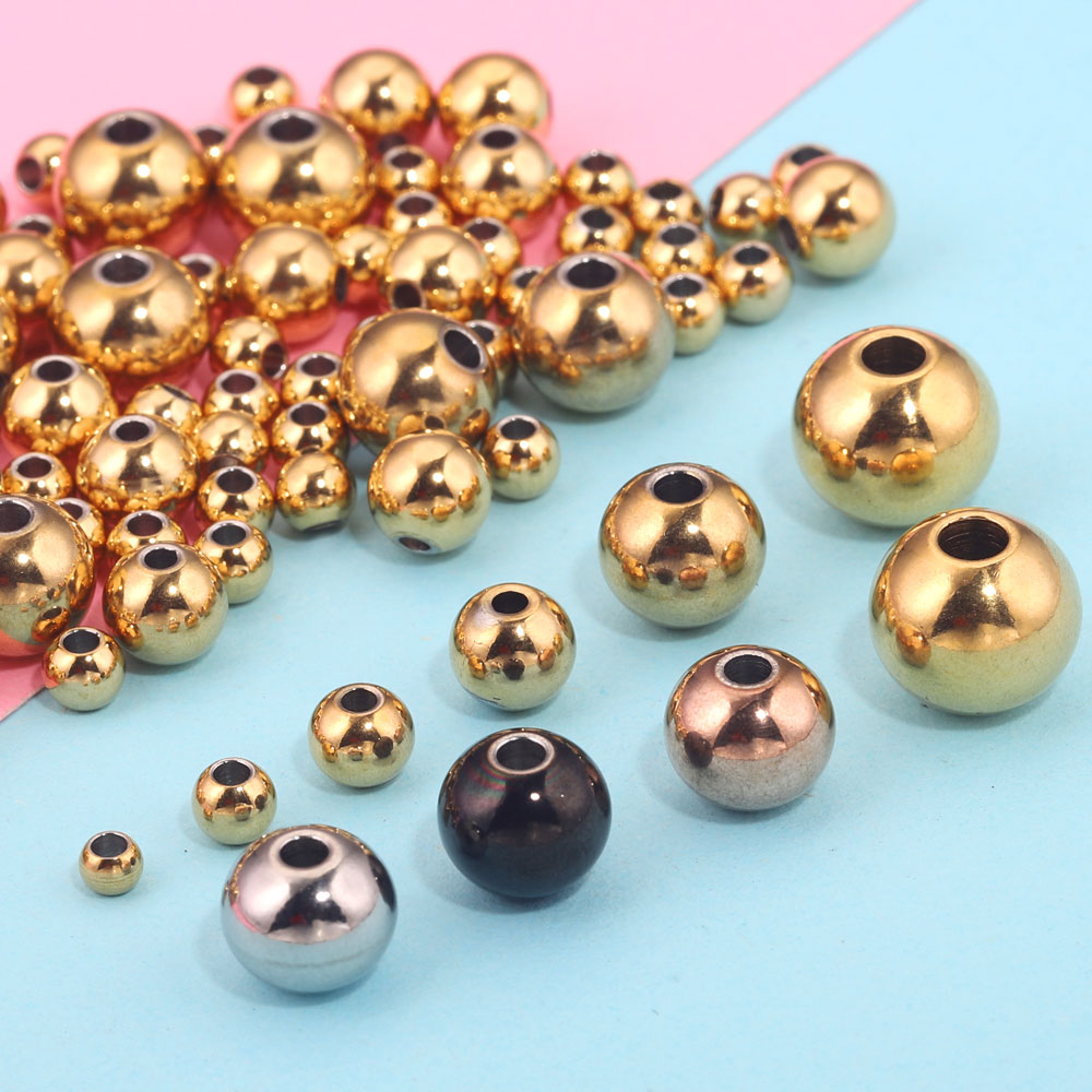 Jewelry & Watches Sp Z Oo Ul Frezerów 3 - 10-100pcs Stainless Steel Round Beads Charm