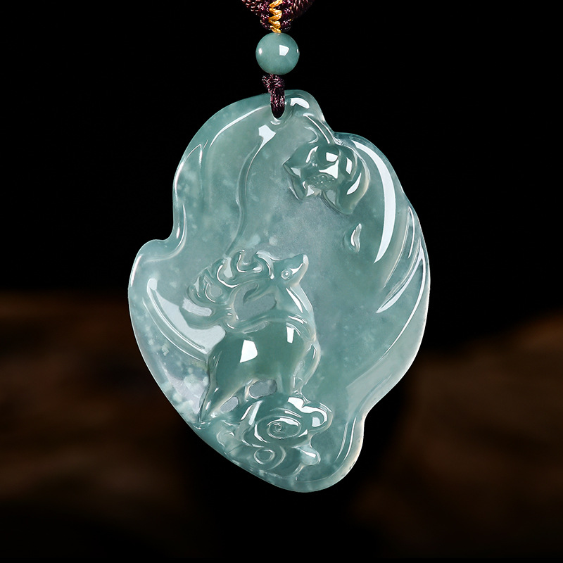 Jewelry & Watches Ltd - Real Natural Emerald Jade Blue Water