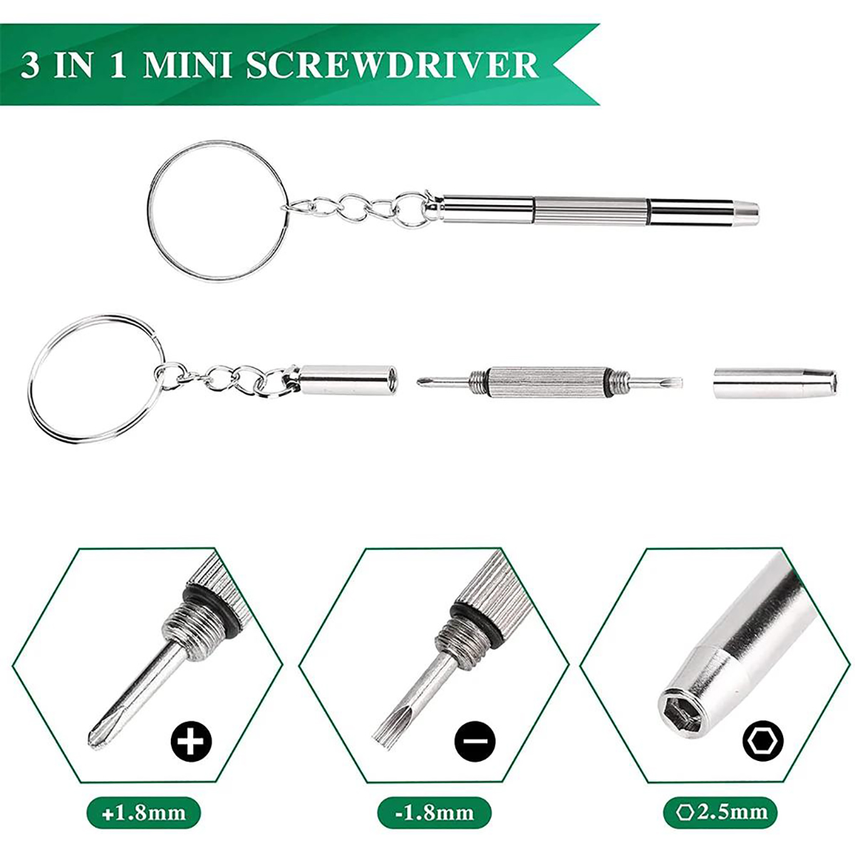 1/2PCS Precision 3 in1 Screwdr - Watch Repair Tool Kit recension och pris
