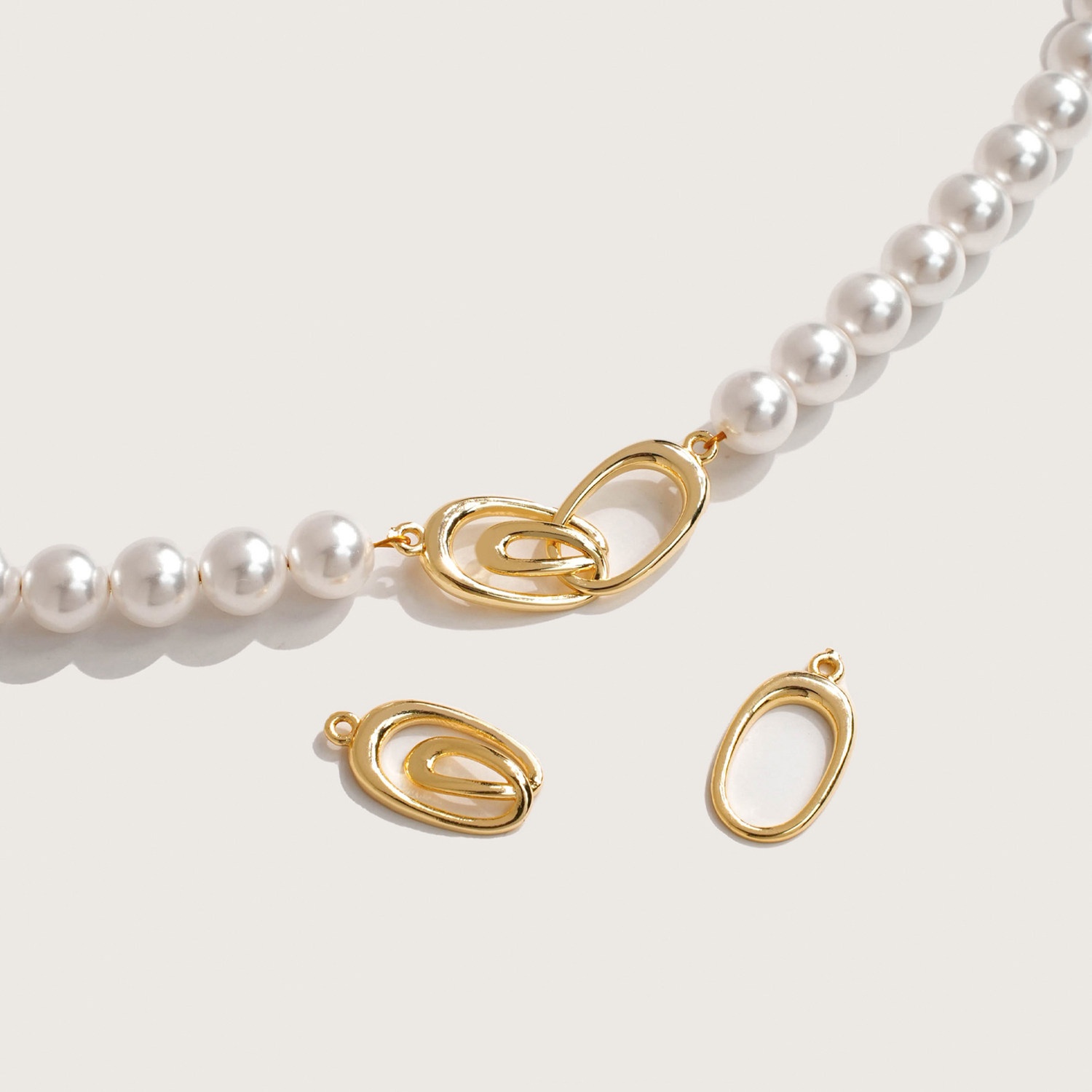 5pcs Gold Plated Simple Clasps - Pearl Necklace recension och pris