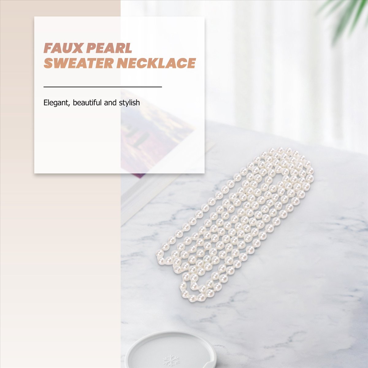 ABQR Faux Pearl Long Sweater C - Pearl Necklace recension och pris