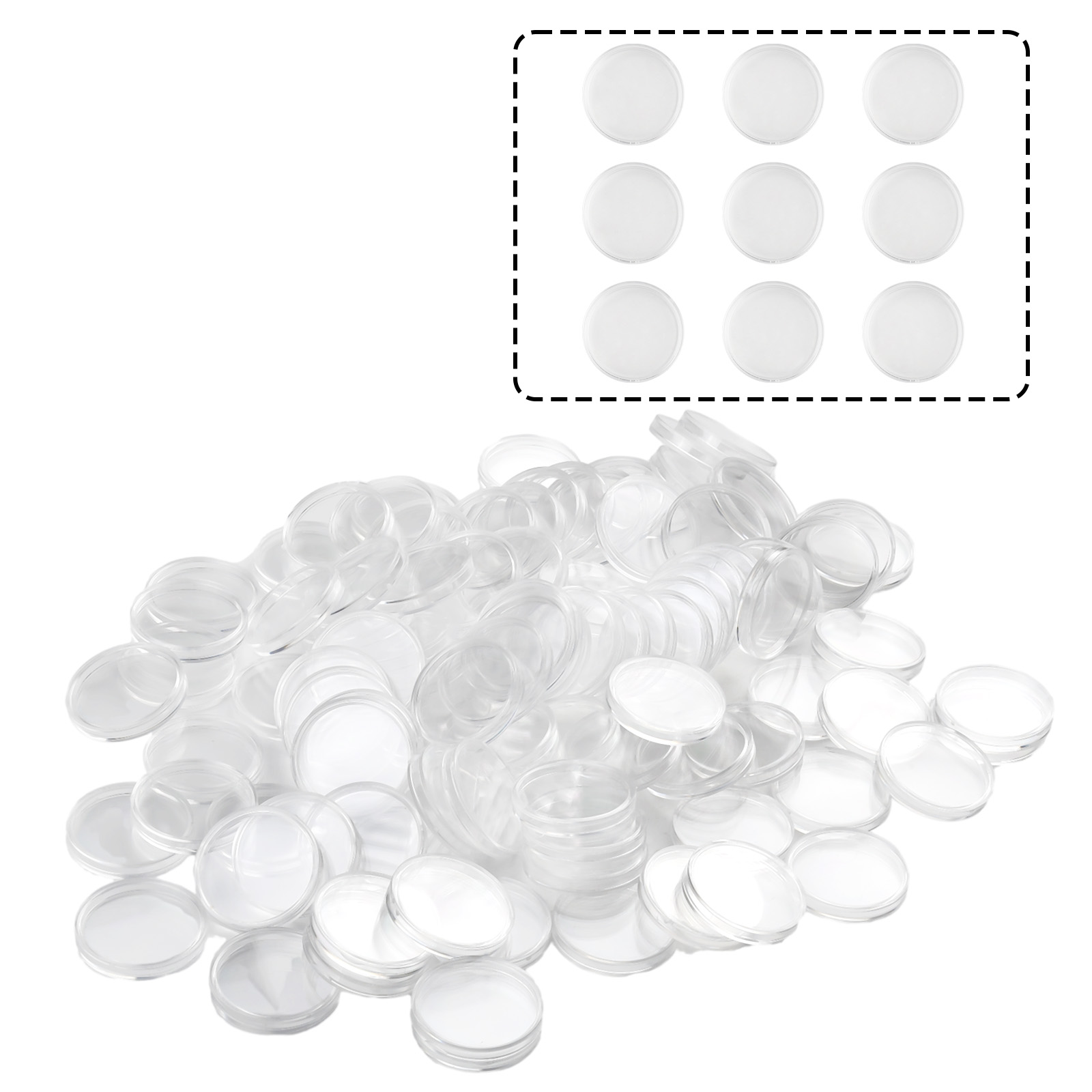 100Pcs Transparent Plastic Rou - Collectors Coins Jewelry & Watches Of Smithtown recension och pris