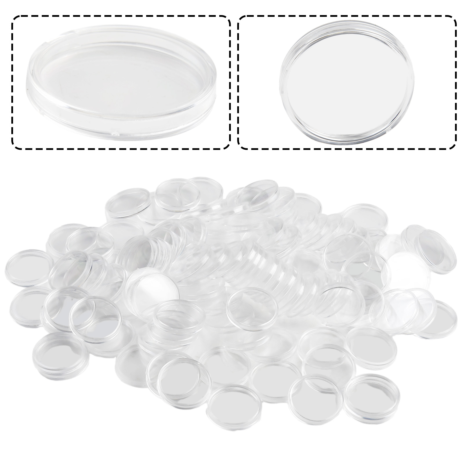 100Pcs Transparent Plastic Rou - Collectors Coins Jewelry & Watches Of Smithtown recension och pris