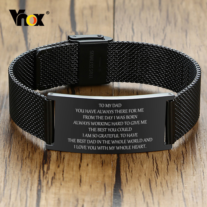 Vnox 20mm TO MY DAD Bracelets  - Jewelry Type Watches recension och pris