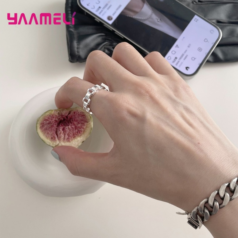 925 Silver  Watch Chain Rings  - Fine Jewelry Watches Women recension och pris