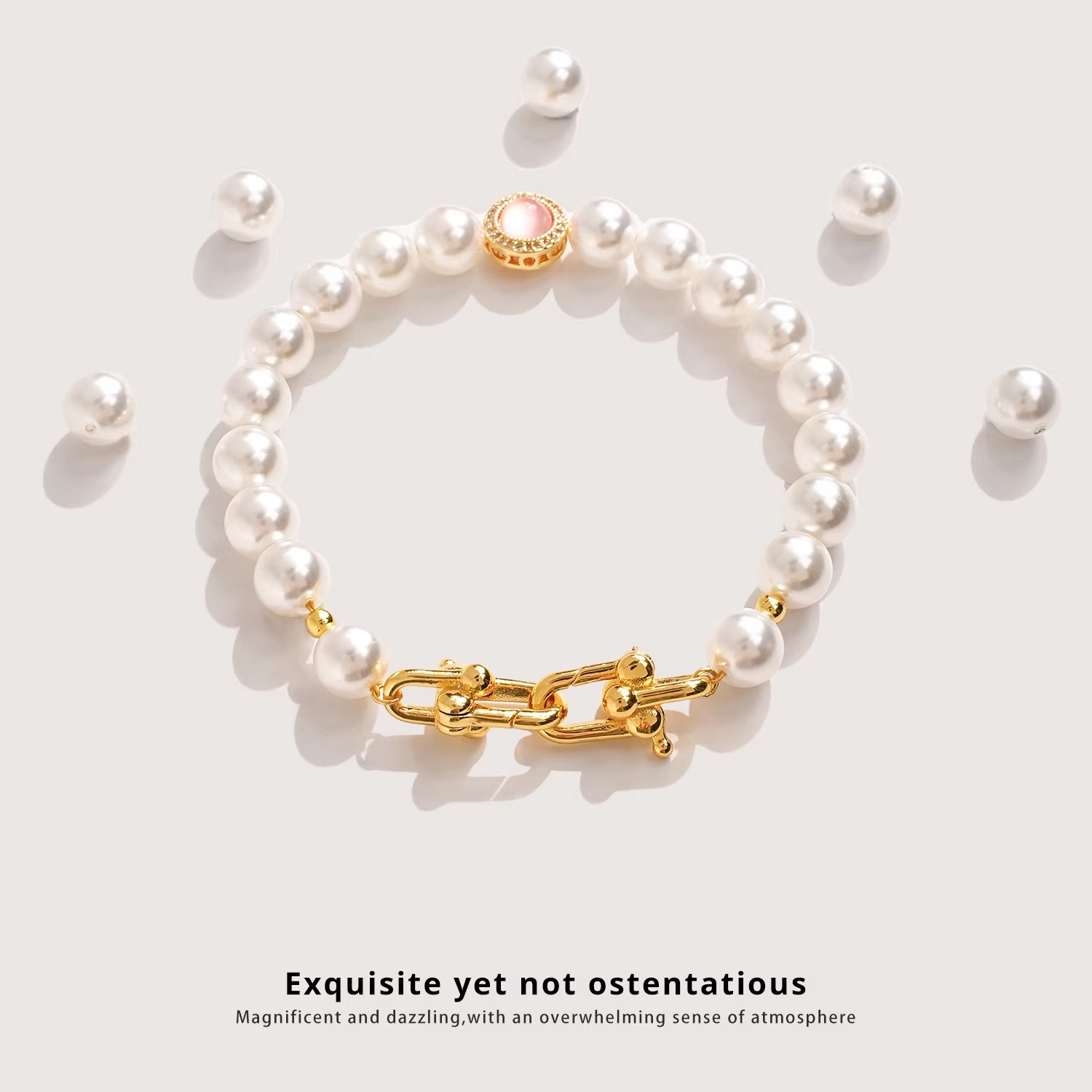 18K Gold Plated Press Clasp, D - Pearl Necklace recension och pris