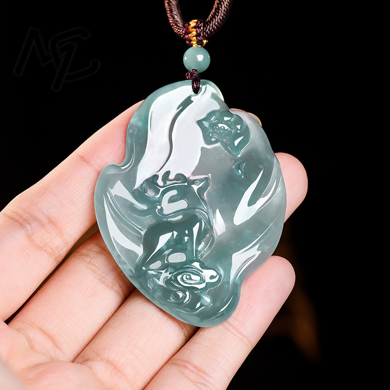 Real Natural Emerald Jade Blue - Jewelry & Watches Ltd recension och pris