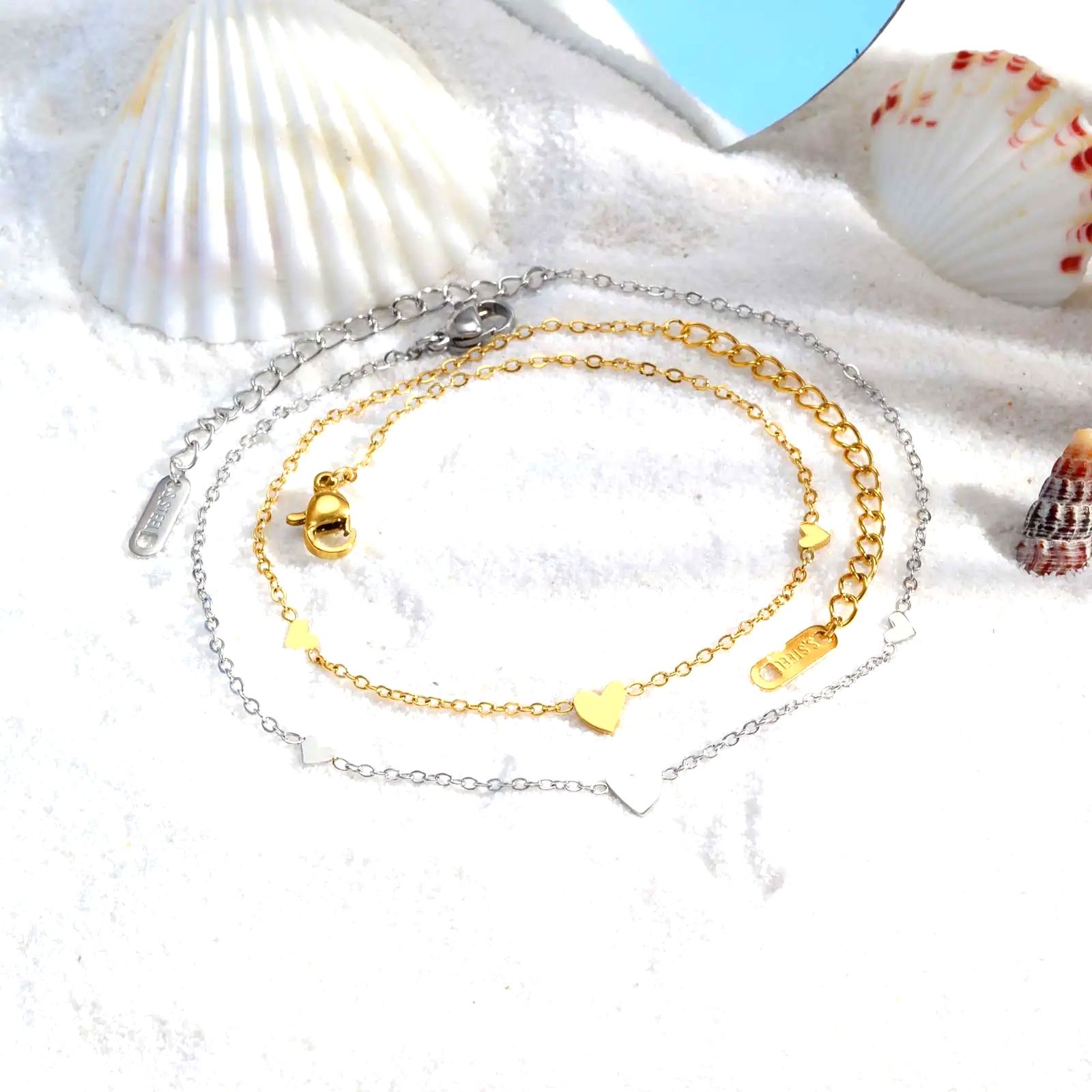 Stainless Steel Heart Anklets  - Jc Jewelry & Watches recension och pris